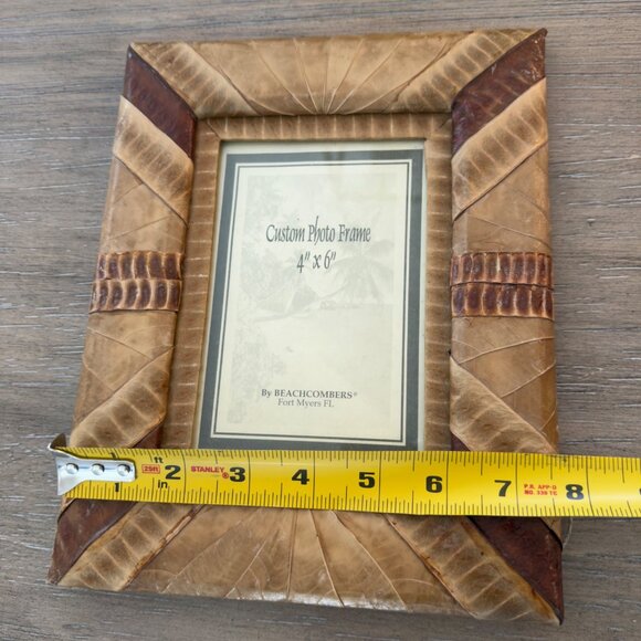 Vintage Natural Leaf Husk Picture Photo Frame 4" X 6" Beachcombers Fort Myers FL - Picture 8 of 8